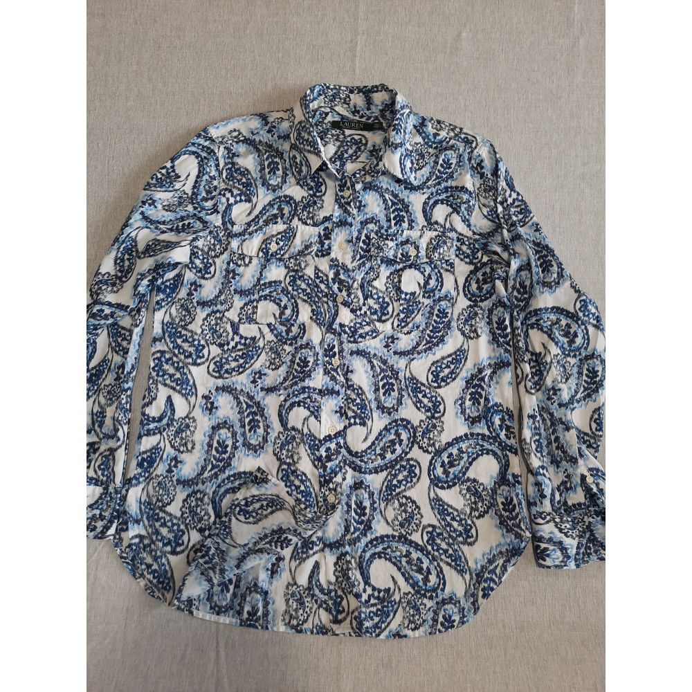 Lauren Ralph Lauren Women Large All Paisley Floral Multi-Color Button's Shirt